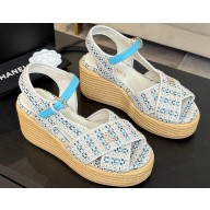 Chanel heel 12cm Platform 4cm knit with CC logo sandals 02 2025 