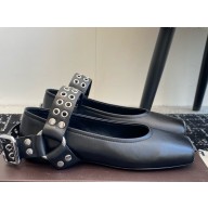 Alaïa BIKER BALLET FLATS IN CALFSKIN black 2025