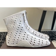 Alaïa Sneaker hollow out ankle boots white leather 2025