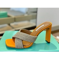 Aquazzura 105mm Scintilla Crystal mule yellow 2025 