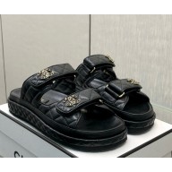 Chanel lambskin CC Logo Beach mule G35927 black 2025