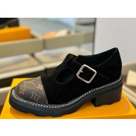 Louis Vuitton suede and leather loafer with buckle 02 2025