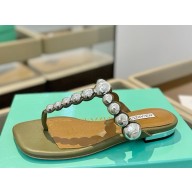 Aquazzura Maxi-tequila flat sandals green 2025 