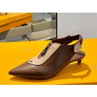 Louis Vuitton 1AD38I Allure Slingback Pump Brown Calf leather heel 4.5cm 2025