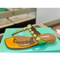 Aquazzura Maxi-tequila flat sandals yellow 2025 