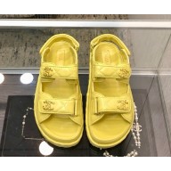 Chanel lambskin CC Logo Beach Sandals G35927 yellow 2025
