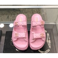 Chanel lambskin CC Logo Beach mule G35927 pink 2025