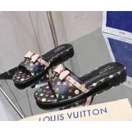 Louis Vuitton 1AGZUS LV x TM 6AM Flat Mule black Monogram coated canvas 2025