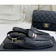 Chanel calfskin Slingback loafer black 2025
