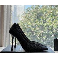 Saint Laurent 110mm Emmanuelle pumps black silk 2025 