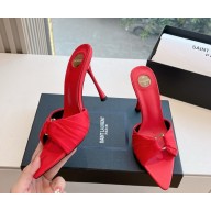 Saint Laurent 110mm lola mules red silk 2025 