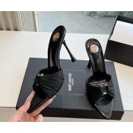 Saint Laurent 110mm lola mules black silk 2025 