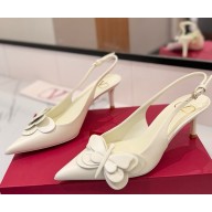 Valentino Garavani Papier-Phalène 65mm slingback pumps white 2025 