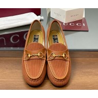 Gucci Women's Horsebit 1953 loafer 815526 light brown corduroy 2025