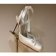 Christian Louboutin Cassia Lace Up 110 mm Strappy pumps - Crepe satin - white 2025