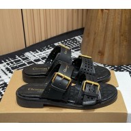 Dior D-Avenue Slide Black Calfskin with Openwork Microcannage Motif 2025