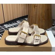 Dior D-Avenue Slide ivory Calfskin with Openwork Microcannage Motif 2025