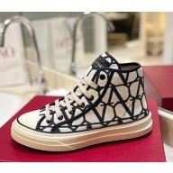 Valentino women/men V Logo High Top Sneaker Canvas Uppers 01 2025