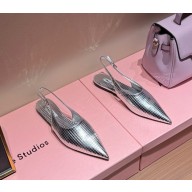 Alaïa  Art Deco ballet flats buckle-fastening slingback strap silver 2025