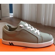 Hermes women/men Kid sneaker in calfskin and suede goatskin 04 2025