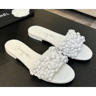 Chanel flat Camellia Slipper white 2025