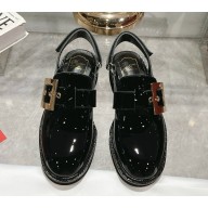 Roger Vivier Viv' winter Metal Buckle Slingback in Patent leather black 2025