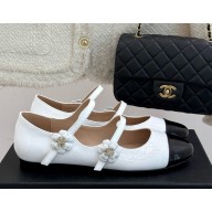 Chanel Camellia Patent Calf Leather Mary Janes black/white 2025