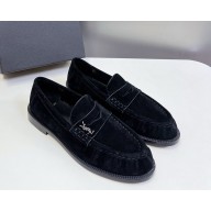 Saint Laurent suede loafers black 2025
