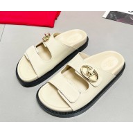 Valentino Garavani VLogo Locker mule in calfskin white 2025