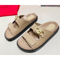 Valentino Garavani VLogo Locker mule in calfskin beige 2025
