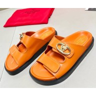 Valentino Garavani VLogo Locker mule in calfskin orange 2025