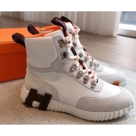 Hermes women/men Klimb sneaker in ripstop fabric and suede goatskin white 2025