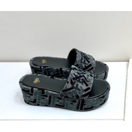FENDI Sunshine FF slides heel 6.5cm platform 4cm black 2025