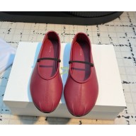 The Row ELASTIC BALLET flat calfskin burgundy 2025