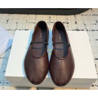 The Row ELASTIC BALLET flat calfskin coffee 2025
