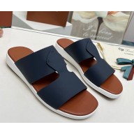Loro Piana men's sandal calfskin dark blue 2025