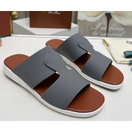 Loro Piana men's sandal calfskin grey 2025