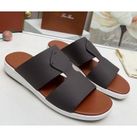 Loro Piana men's sandal calfskin coffee 2025
