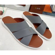 Loro Piana men's sandal calfskin flat grey 03 2025