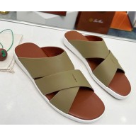 Loro Piana men's sandal calfskin flat green 04 2025