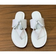 Loro Piana Tassels Charms sandal calfskin white 2025