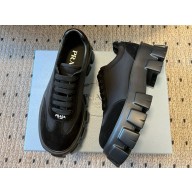 Prada platform suede and ripstop fabric loafer black 2025