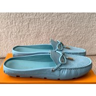 Louis Vuitton 1ACMJ7 Gloria Open Back Flat Loafer Light Blue Perforated grained calf leather 2025