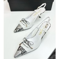 Chanel slingback pumps pointed leather white 2025