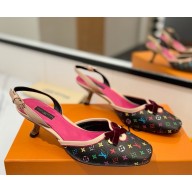 Louis Vuitton Slingback Pumps Multicolored monogram 01 heel 5cm 2025