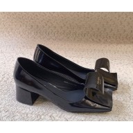 Prada 1I964N patent leather pumps with Architectural details black heel 4.5cm 2025