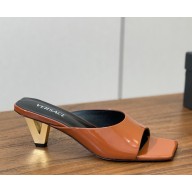 Versace patent leather mules brown 2025