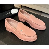 Chanel patent calfskin loafer with CC crystal logo pink 2025