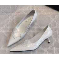 Prada Patent Leather pumps White heel 5cm 2025