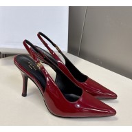 CELINE SLINGBACK in PATENT CALFSKIN burgundy heel 9cm 2025